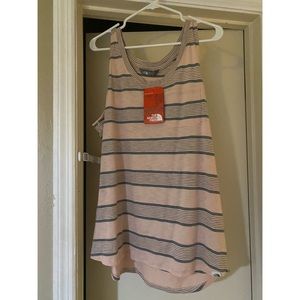 North Face pink & grey striped tank size XL